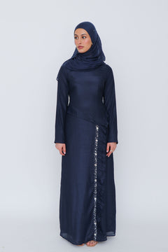 Lia Ruffle Maxi Dress- Navy