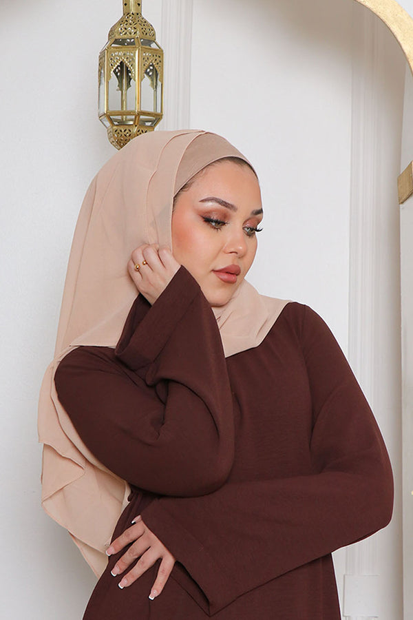 Laila Matching Chiffon Hijab Set- Gold