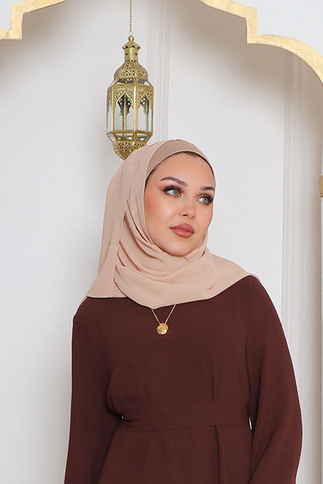 Laila Matching Chiffon Hijab Set- Gold by LaMeera Moda Laila Matching Chiffon Hijab Set- Gold by LaMeera Moda