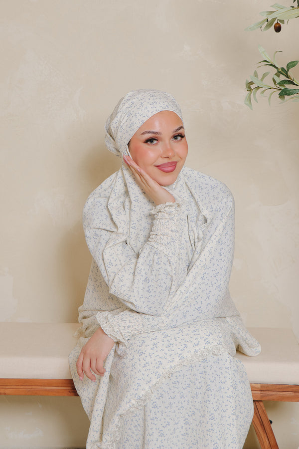 Adela Two Piece Jilbab/Prayer Set- Blue