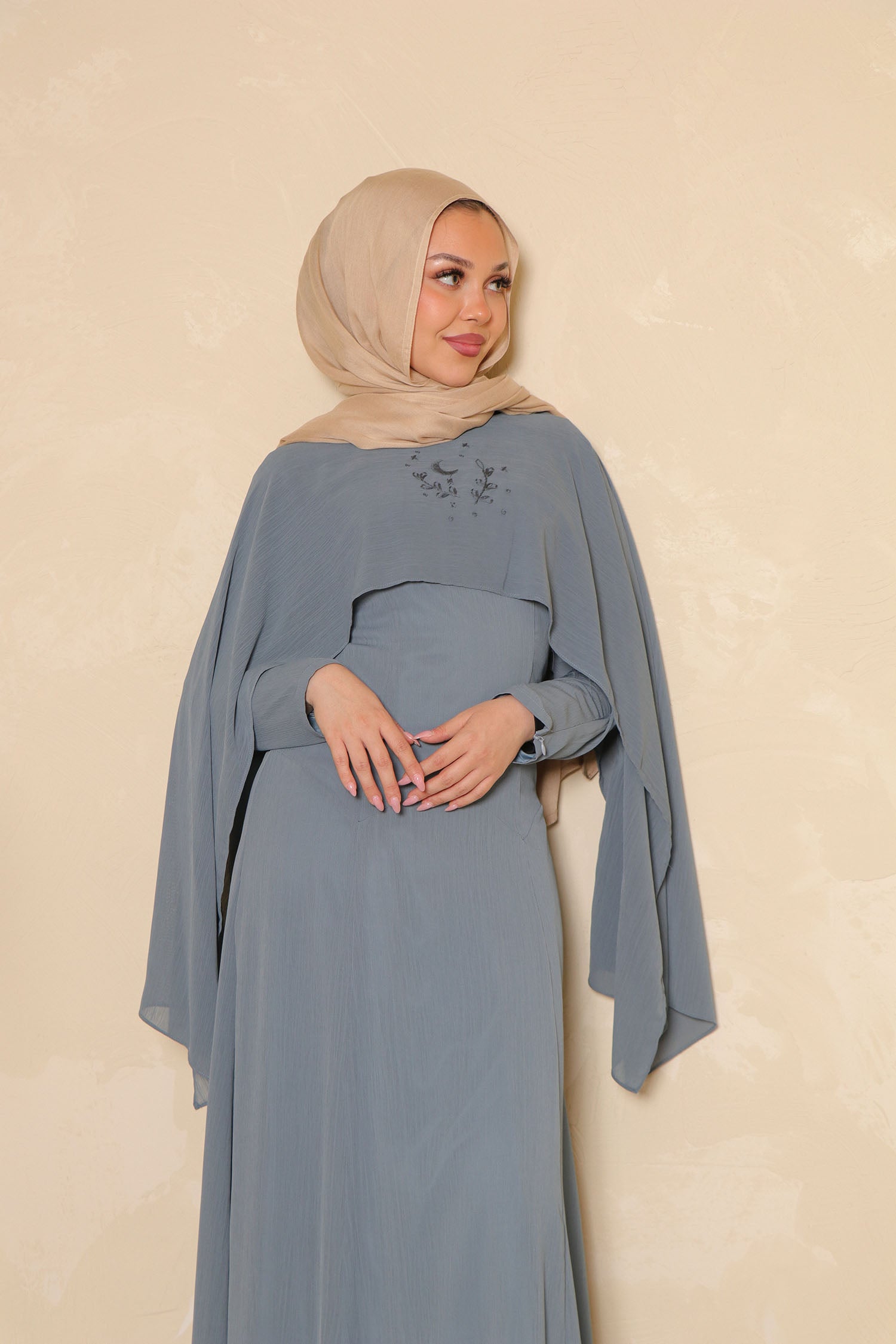 Hilal Embroidery Drape Dress