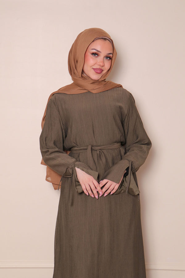 Amara Textured Abaya- Forest