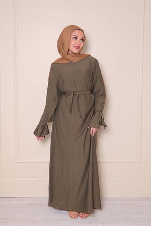 Amara Textured Abaya- Forest