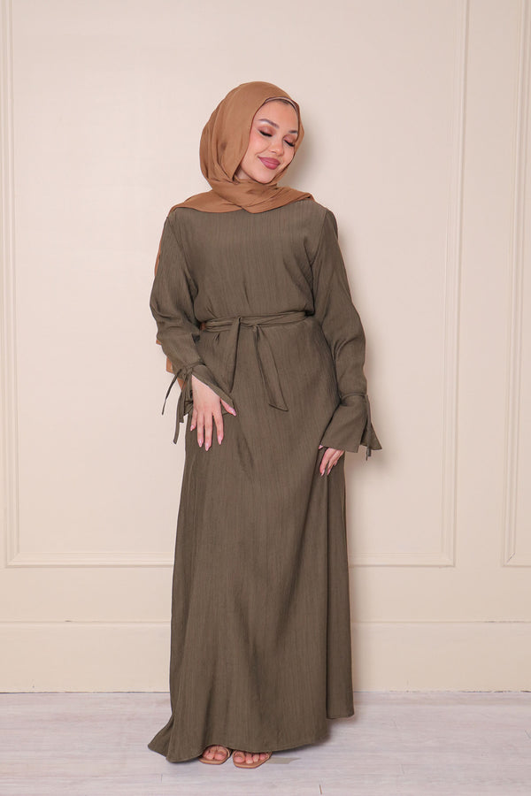 Amara Textured Abaya- Forest