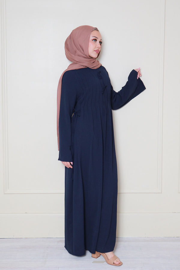 Noor Linen Essential Abaya- Navy