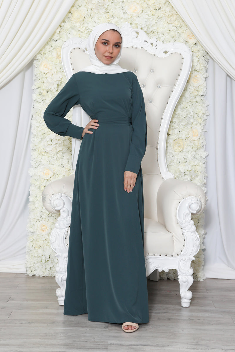 Deluxe Soft Wrap Dress- Teal