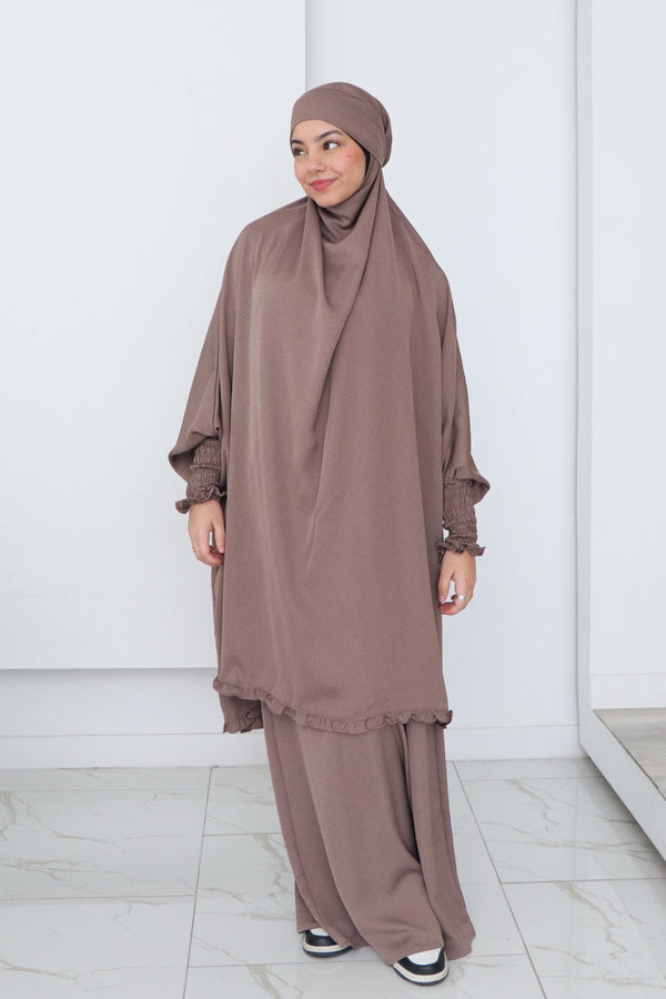 Madina Two Piece Jilbab/ Prayer set - Mink