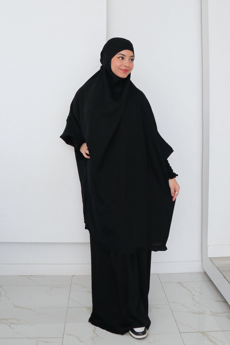 Madina Two Piece Jilbab/ Prayer set - Black