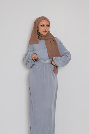 Alice Pleat Dress- Mint Gray