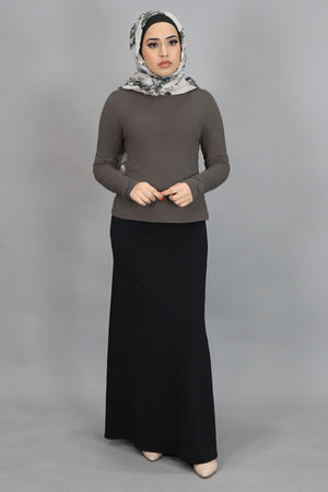 Gray Long Sleeve Top (4549427626041)