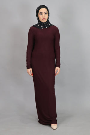 Mahogany Plain Fitted Spandex Maxi Dress (4540249997369)