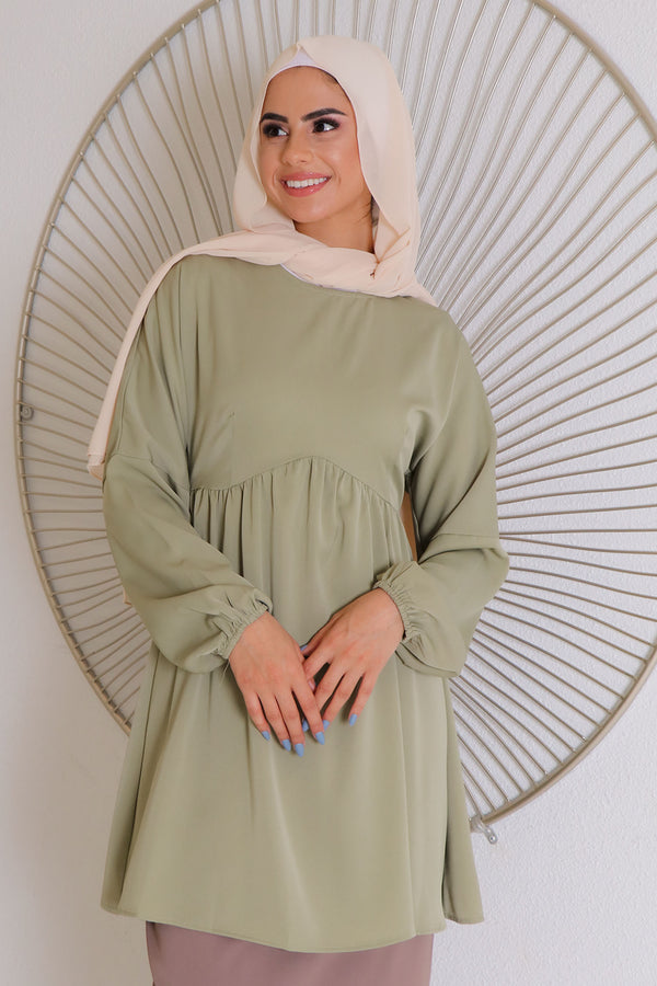 Kim Smock Top- Light Sage