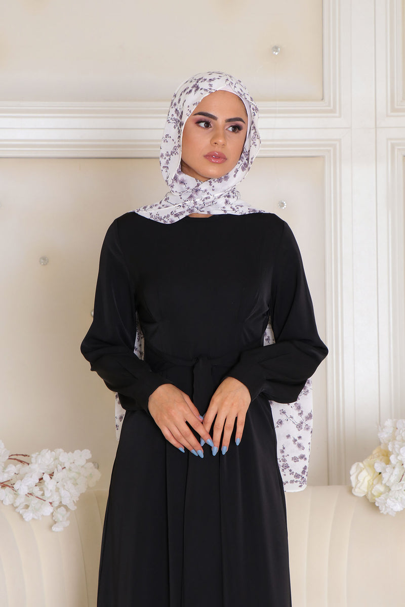 Devina Soft Wrap Dress- Black