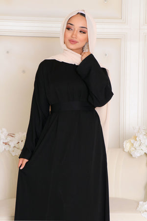 Rhea Essential Closed Abaya- Black