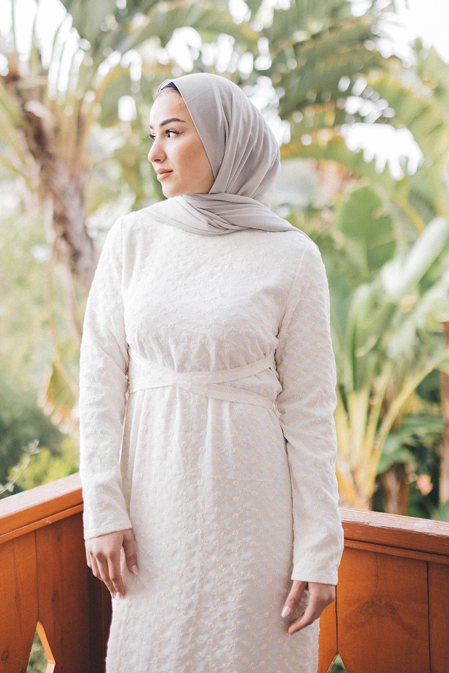 Navera Lace Wrap Maxi Dress- Off White M by LaMeera Moda Navera Lace Wrap Maxi Dress- Off White M by LaMeera Moda