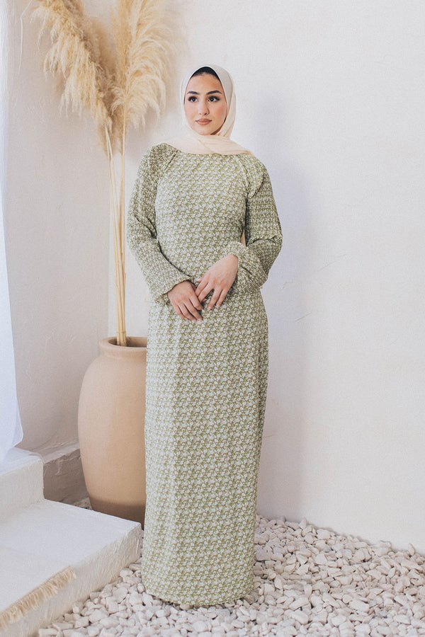 Aylana Floral Dress- Sage Green