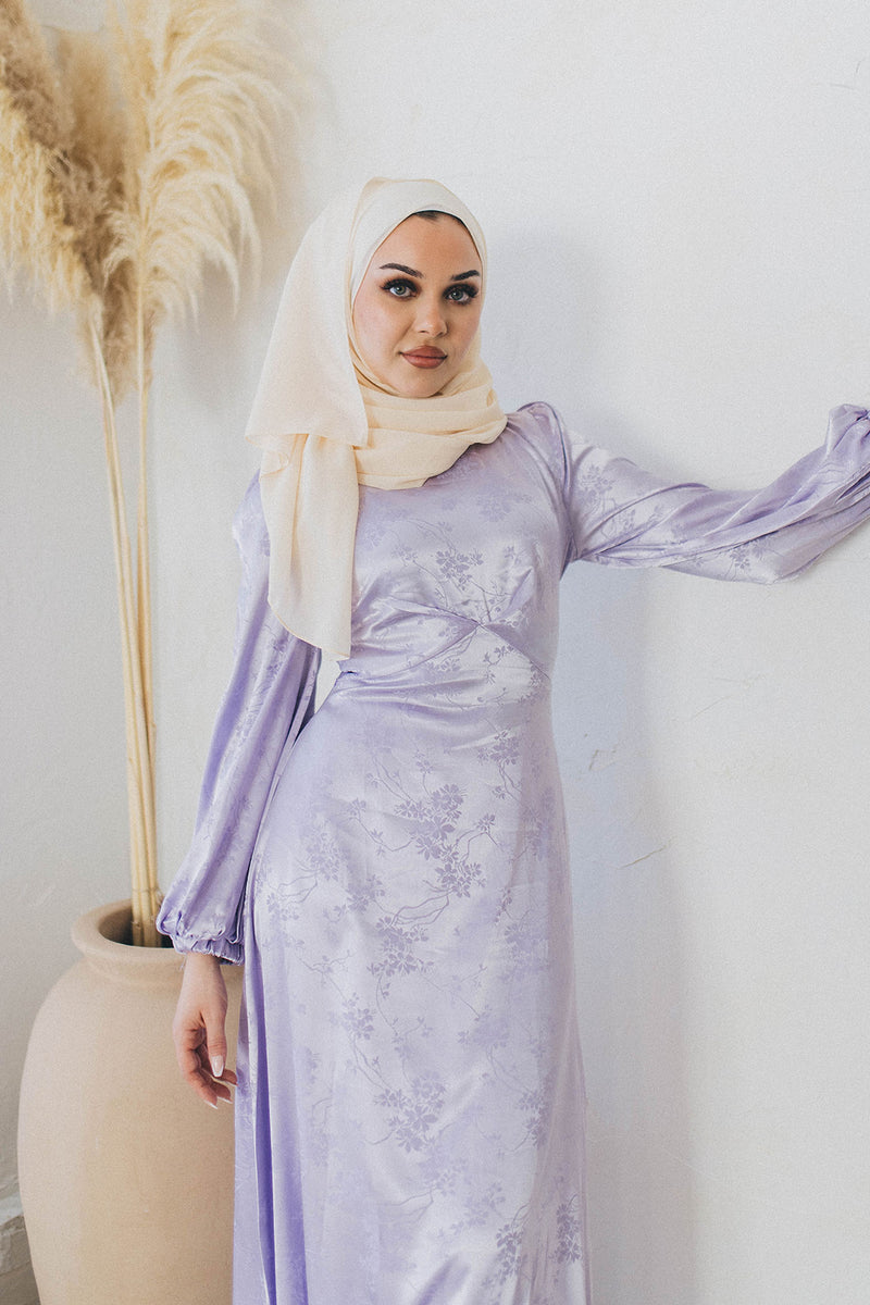 Ava Satin Dress - Lilac