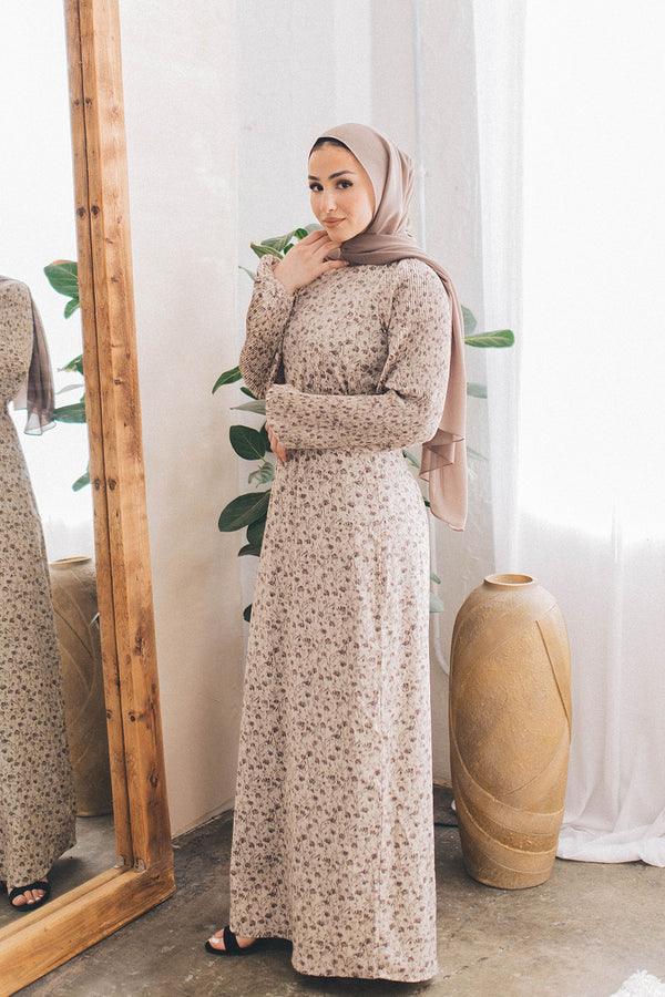 Aylana Floral Dress- Cream