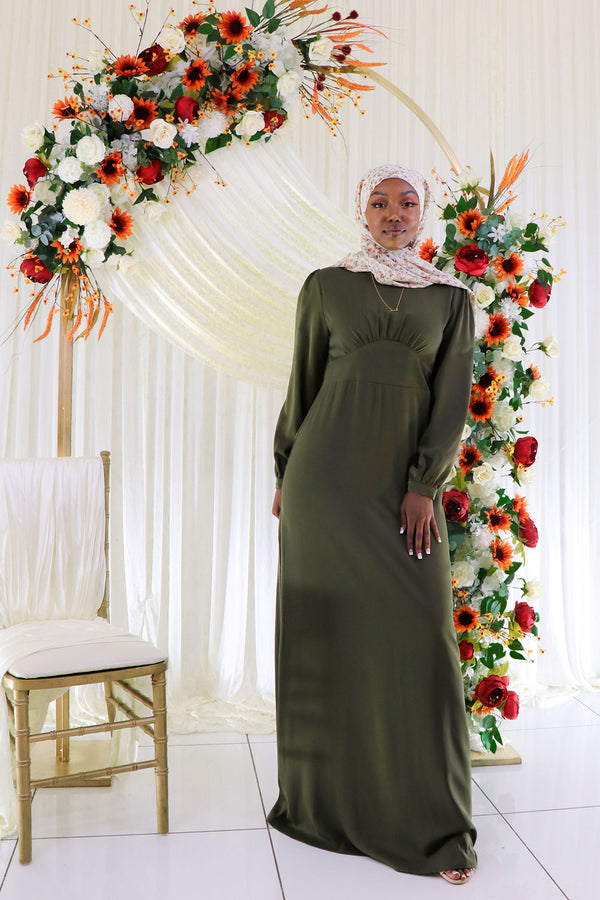 Gabriella Deluxe Soft Dress- Army Green