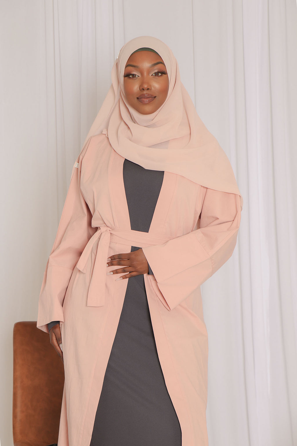 Linen clearance open abaya