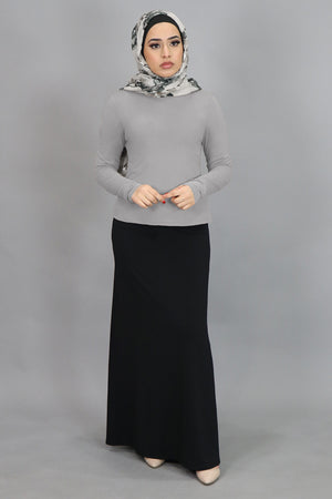 Light Gray Long Sleeve Top (4549414715449)