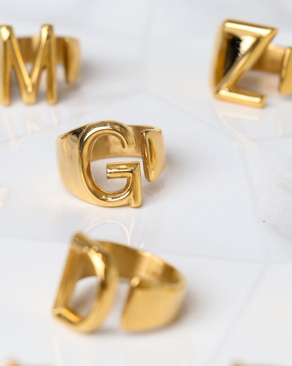 Plated Letter Ring | Premium