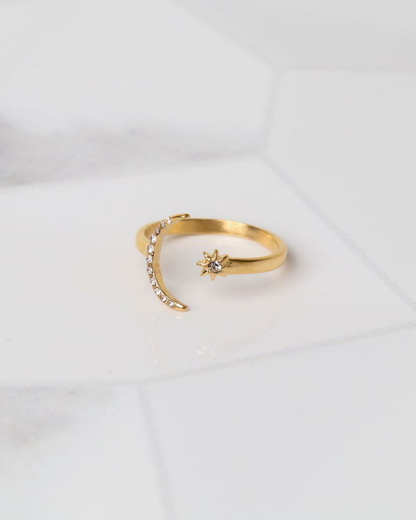 Moon & Star Studded Ring | Premium
