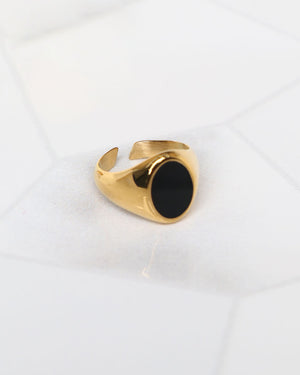 Black Stone Necklace & Ring Set | Premium