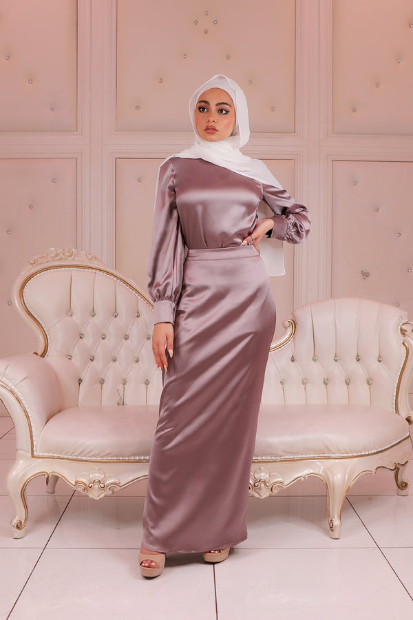 Luxe Satin Skirt- Lavender