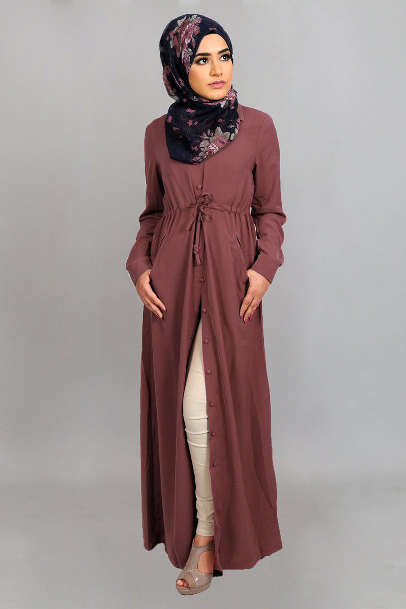 Rose Pink Soft Buttoned-Down Maxi Dress (4644857937977)