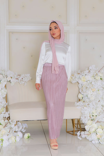 overdue flair　pleated skirt belt　rose Rosa Pleated Skirt - Dusty Rose