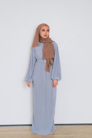Alice Pleat Dress- Mint Gray