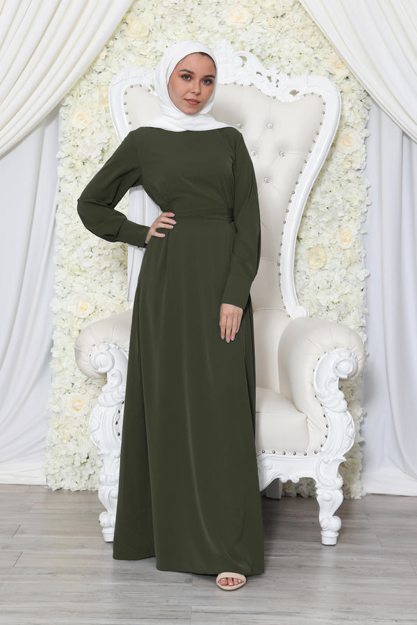 Deluxe Soft Wrap Dress- Army Green