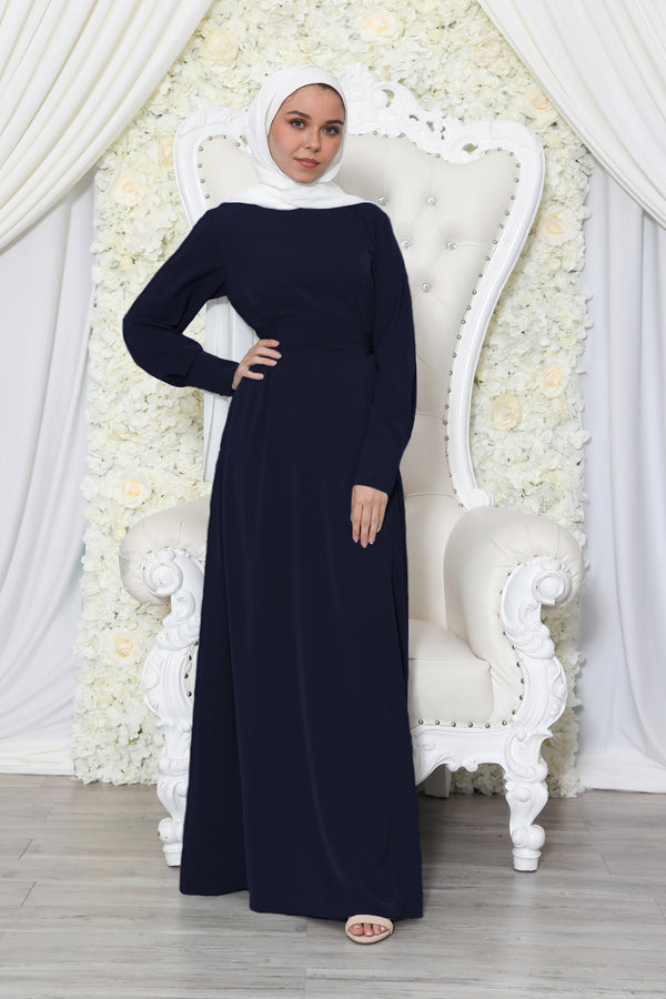 Deluxe Soft Wrap Dress- Navy Blue