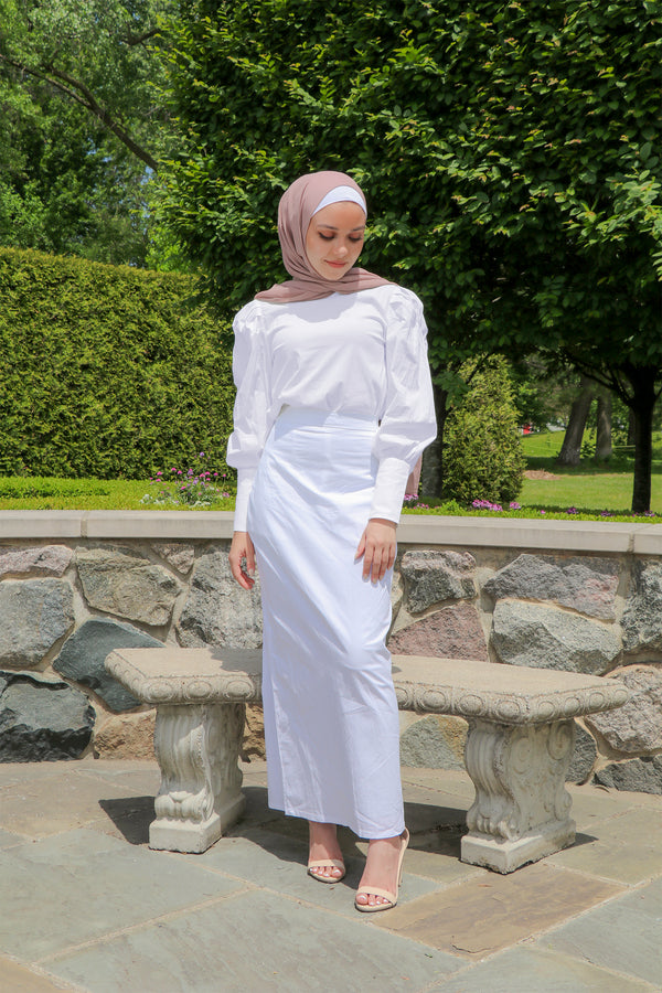Luxe Cotton Skirt- White