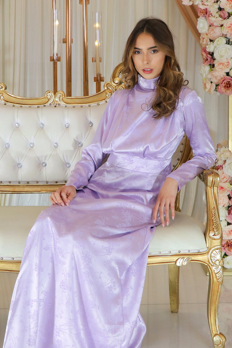 Bella Satin Dress- Lilac