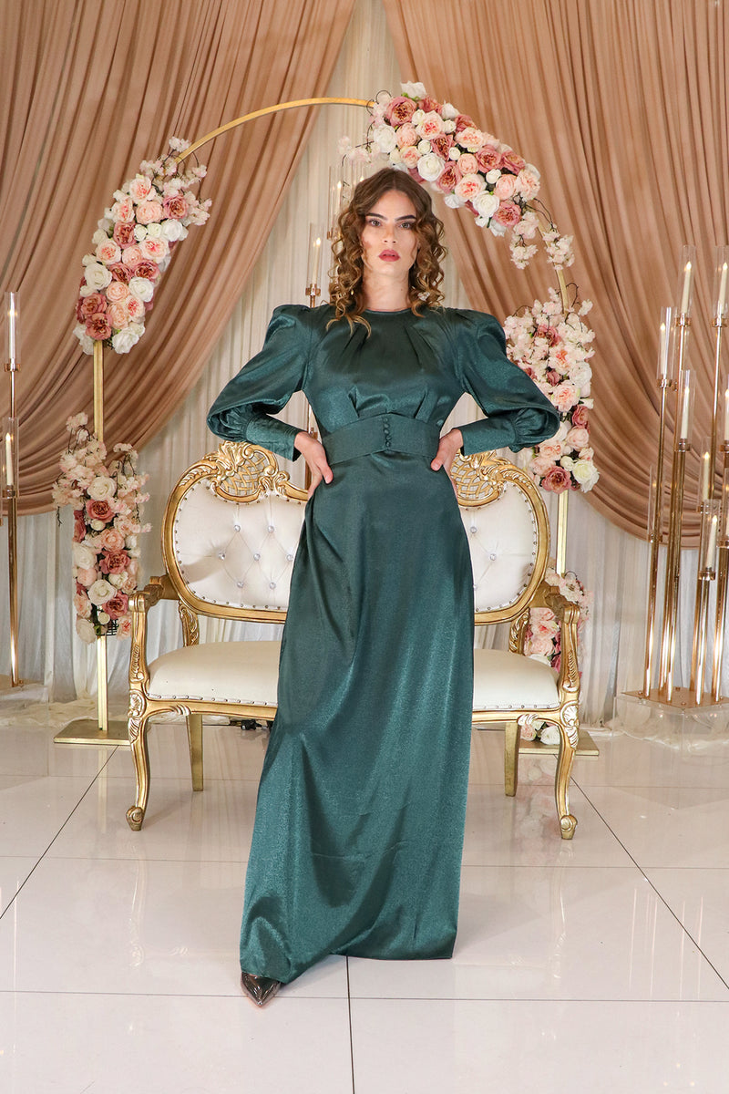 Diana Print Dress - Jade Green