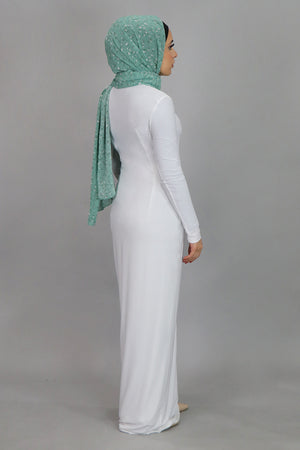 White Plain Fitted Spandex Maxi Dress (4540257534009)