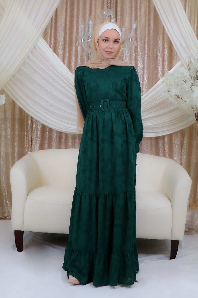 Reina Lace Maxi Dress- Dark Green