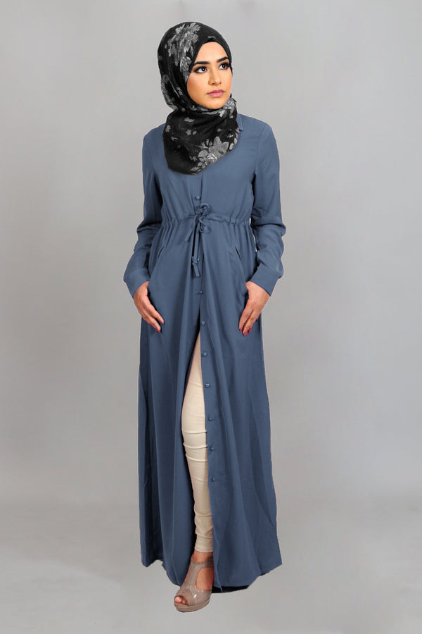 Stormy Blue Soft Buttoned-Down Maxi Dress (4644850729017)