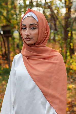 Chiffon Bubble Scarf- Dark Peach