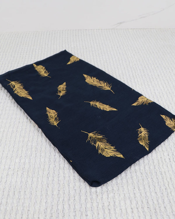 Metallic cotton scarf- Navy Blue