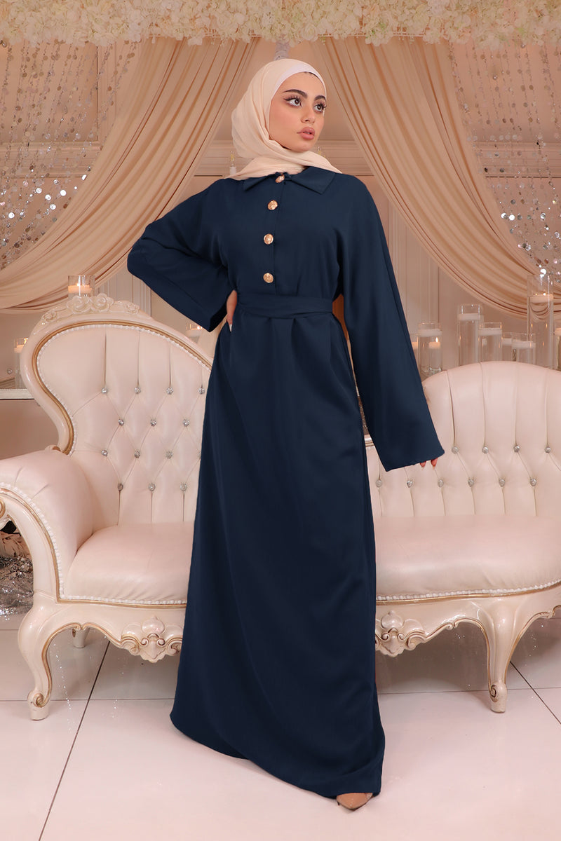 Deluxe Soft Batwing Dress- Navy Blue