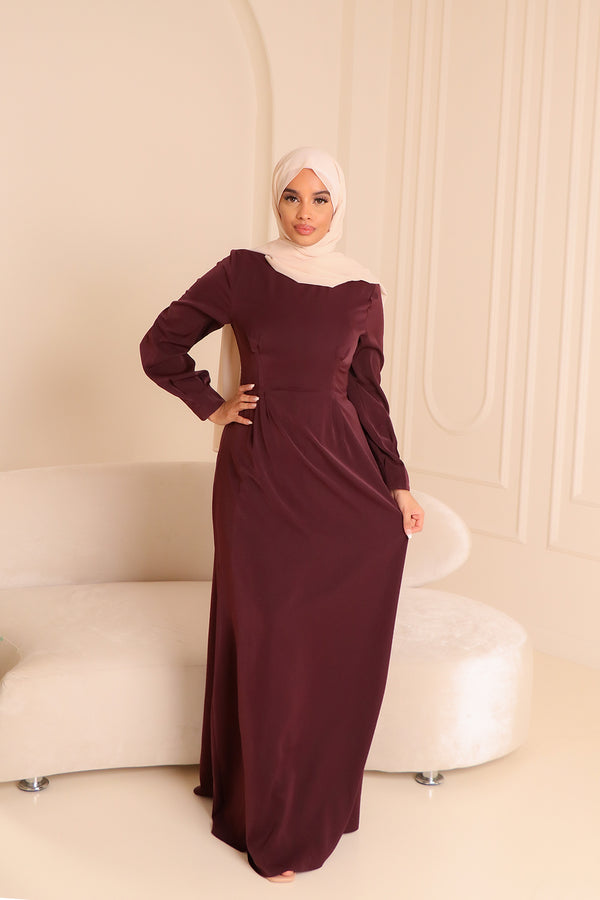 Devina Soft Wrap Dress- Mahogany