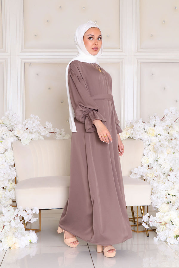 Darya Balloon Sleeve Abaya- Mink
