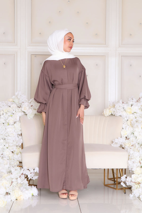 Darya Balloon Sleeve Abaya- Mink
