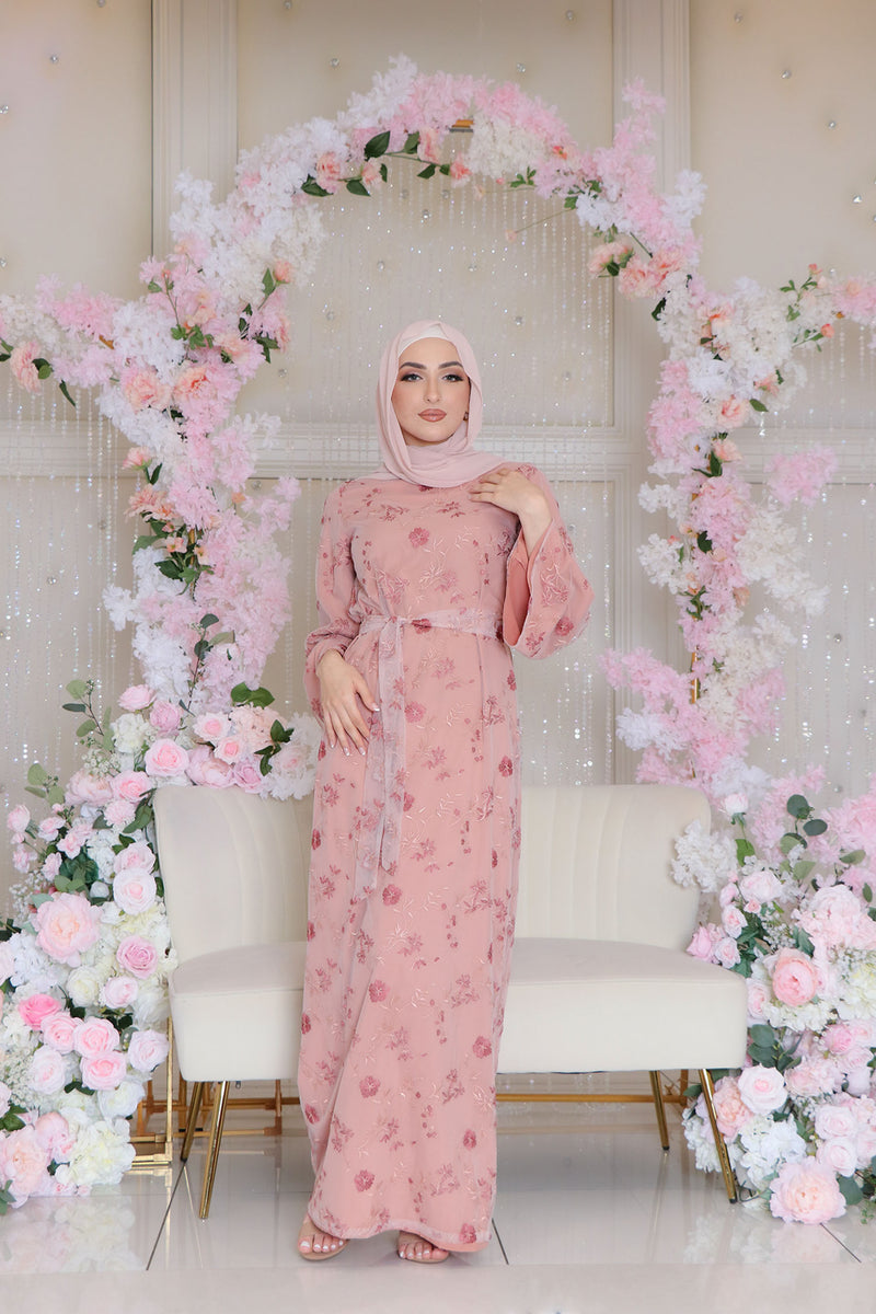 Inara Embroidery Dress- Pink