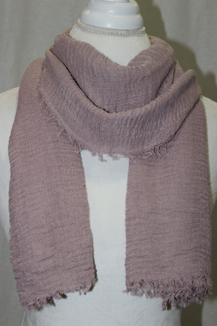 Dusty Rose Pleated Cotton Scarf (10872571278)